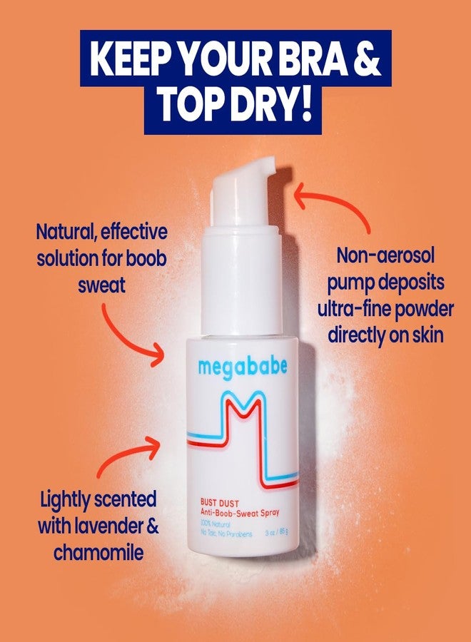 ميجا بابي بودرة الجسم ميجابيبي الماصة للعرق - بودرة للصدر، مع مضخة تطبيق، خالية من التلك، طبيعية بالكامل، 3 أونصة - Image 2